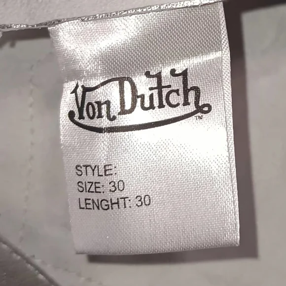 Von Dutch Silver Leather Metallic Women's Bike Shorts - Picture 4 of 5